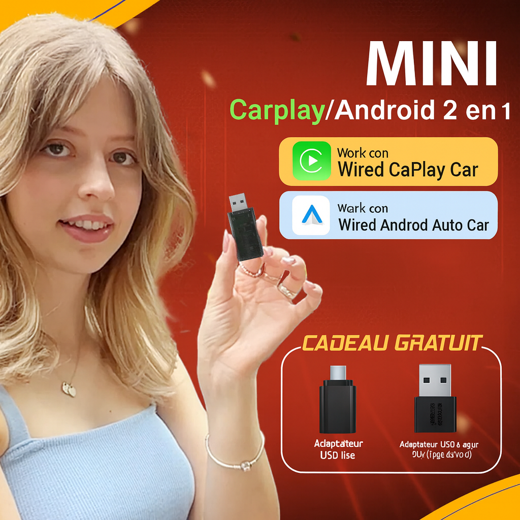 Adaptateur Mini CarPlay sans fil/Android Auto